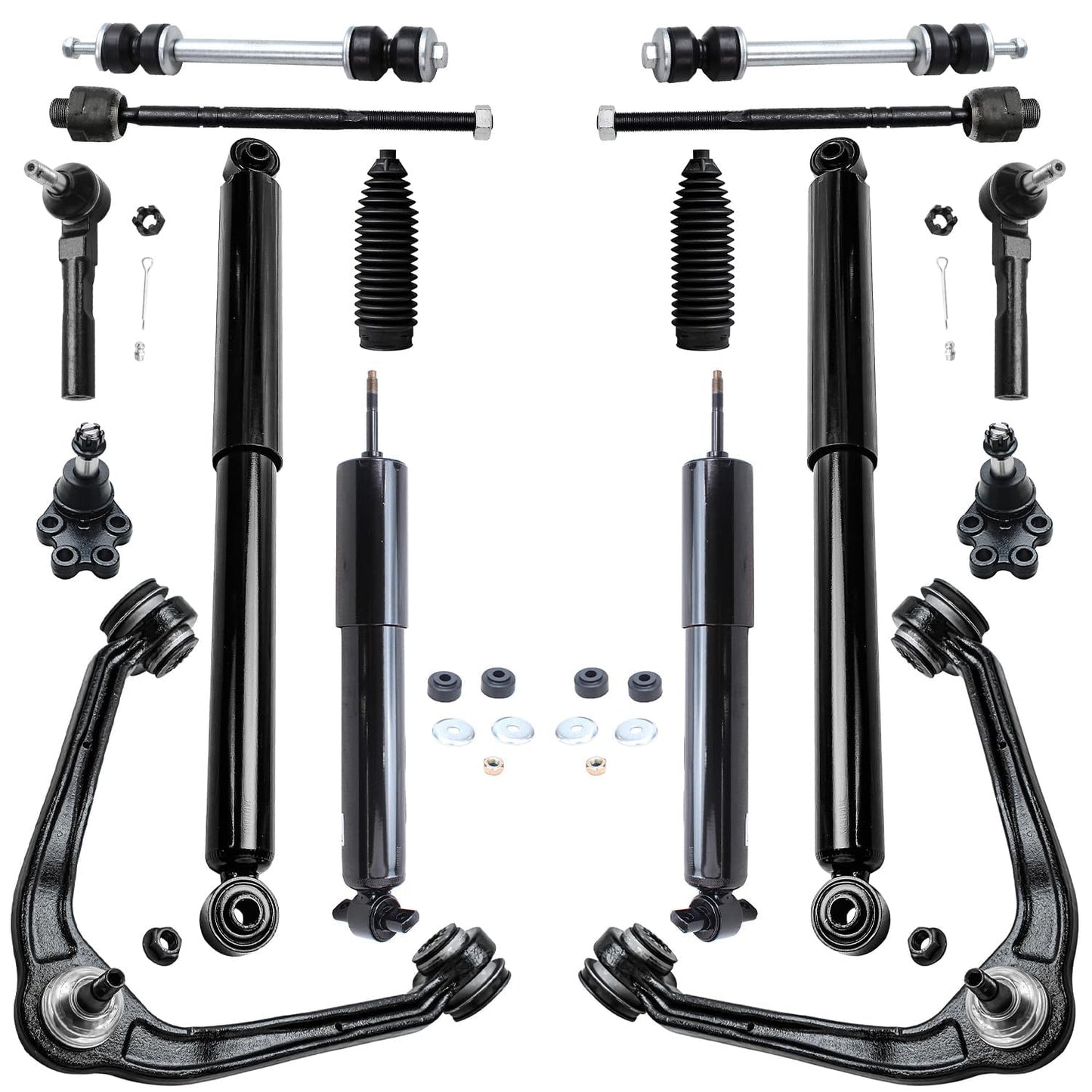 Detroit Axle - RWD Front End 16pc Suspension Kit for 99-06 Chevrolet Silverado GMC Sierra 1500, 2 Control Arms 2 Ball Joints 4 T